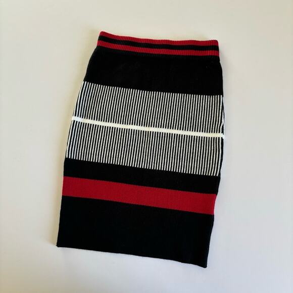 LF Seek The Label Red & Black Striped Bodycon Stretch Pencil Skirt Size XS NWT - Picture 7 of 7